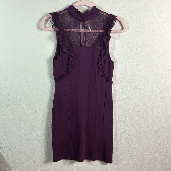 Free People Beaumont Muse Lace Trim Dress in Maroon Plum Purple size XS - Picture 3 of 11